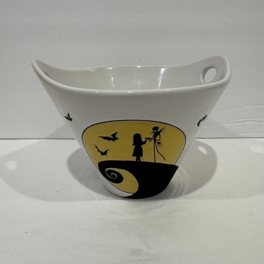 Disney Nightmare Before Christmas Jack Sally Moon Yellow Halloween Ramen Bowl